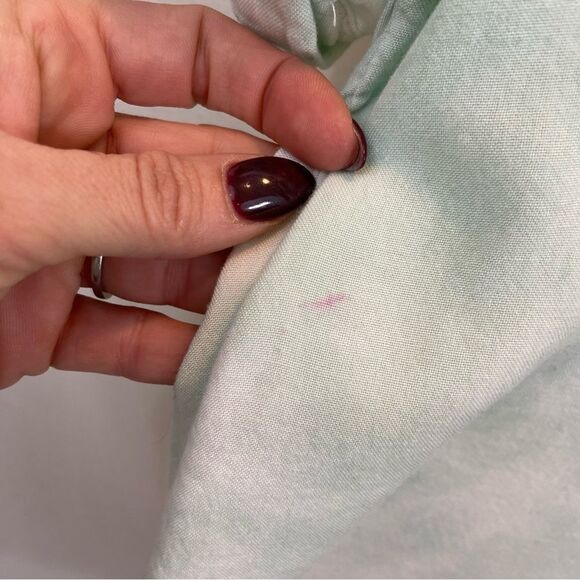 Sim & Sam Mint Green Tie Dyed Button Down Blouse Size Large - Picture 9 of 9